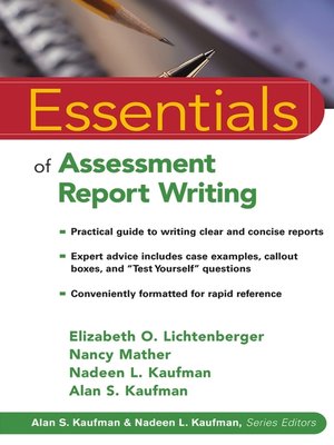 cover image of Essentials of Assessment Report Writing